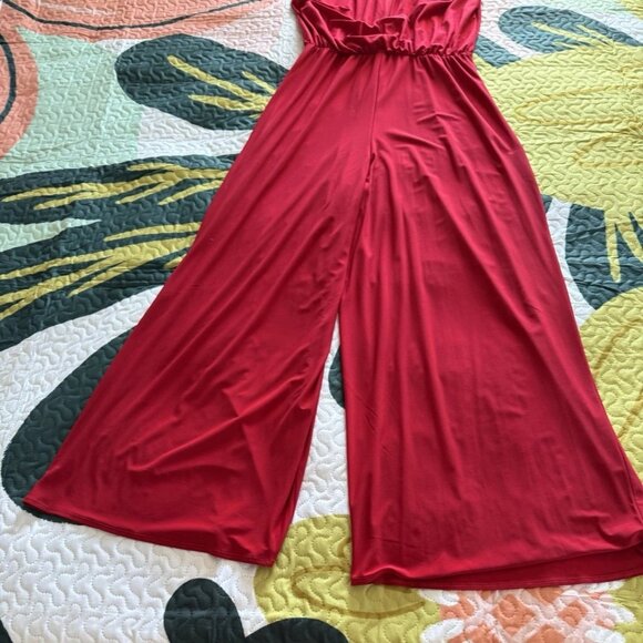 MSK RED Riemstone/Jeweled Necklace Collar Jumpsuit, Size, 16 - Picture 2 of 6